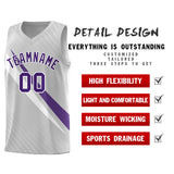 Custom Gray Diagonal Pinstripe Pattern Color Block Sports Uniform Basketball Jersey