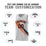 Custom Gray Diagonal Pinstripe Pattern Color Block Sports Uniform Basketball Jersey