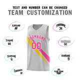 Custom Gray Diagonal Pinstripe Pattern Color Block Sports Uniform Basketball Jersey
