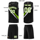 Custom Black Diagonal Pinstripe Pattern Color Block Sports Uniform Basketball Jersey