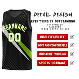 Custom Black Diagonal Pinstripe Pattern Color Block Sports Uniform Basketball Jersey
