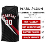 Custom Black Diagonal Pinstripe Pattern Color Block Sports Uniform Basketball Jersey