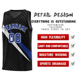 Custom Black Diagonal Pinstripe Pattern Color Block Sports Uniform Basketball Jersey