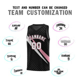 Custom Black Diagonal Pinstripe Pattern Color Block Sports Uniform Basketball Jersey