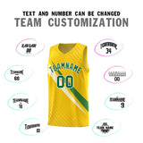 Custom Gold Diagonal Pinstripe Pattern Color Block Sports Uniform Basketball Jersey