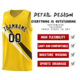 Custom Gold Diagonal Pinstripe Pattern Color Block Sports Uniform Basketball Jersey