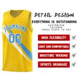 Custom Gold Diagonal Pinstripe Pattern Color Block Sports Uniform Basketball Jersey