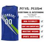Custom Royal Diagonal Pinstripe Pattern Color Block Sports Uniform Basketball Jersey