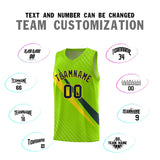 Custom Neon Green Diagonal Pinstripe Pattern Color Block Sports Uniform Basketball Jersey