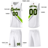 Custom White Diagonal Pinstripe Pattern Color Block Sports Uniform Basketball Jersey