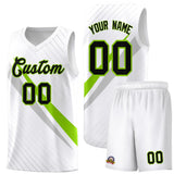 Custom White Diagonal Pinstripe Pattern Color Block Sports Uniform Basketball Jersey