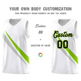 Custom White Diagonal Pinstripe Pattern Color Block Sports Uniform Basketball Jersey