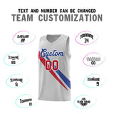 Custom Gray Diagonal Pinstripe Pattern Color Block Sports Uniform Basketball Jersey