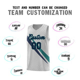 Custom Gray Diagonal Pinstripe Pattern Color Block Sports Uniform Basketball Jersey