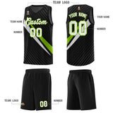 Custom Black Diagonal Pinstripe Pattern Color Block Sports Uniform Basketball Jersey