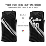 Custom Black Diagonal Pinstripe Pattern Color Block Sports Uniform Basketball Jersey