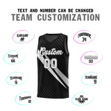 Custom Black Diagonal Pinstripe Pattern Color Block Sports Uniform Basketball Jersey