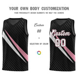 Custom Black Diagonal Pinstripe Pattern Color Block Sports Uniform Basketball Jersey