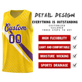 Custom Gold Diagonal Pinstripe Pattern Color Block Sports Uniform Basketball Jersey