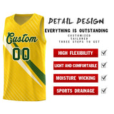 Custom Gold Diagonal Pinstripe Pattern Color Block Sports Uniform Basketball Jersey