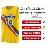 Custom Gold Diagonal Pinstripe Pattern Color Block Sports Uniform Basketball Jersey