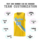 Custom Gold Diagonal Pinstripe Pattern Color Block Sports Uniform Basketball Jersey