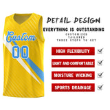 Custom Gold Diagonal Pinstripe Pattern Color Block Sports Uniform Basketball Jersey