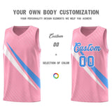 Custom Light Pink Diagonal Pinstripe Pattern Color Block Sports Uniform Basketball Jersey
