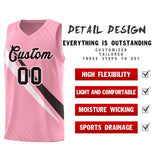 Custom Light Pink Diagonal Pinstripe Pattern Color Block Sports Uniform Basketball Jersey