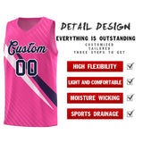 Custom Pink Diagonal Pinstripe Pattern Color Block Sports Uniform Basketball Jersey