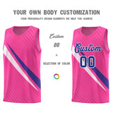 Custom Pink Diagonal Pinstripe Pattern Color Block Sports Uniform Basketball Jersey