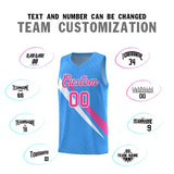 Custom Light Blue Diagonal Pinstripe Pattern Color Block Sports Uniform Basketball Jersey