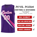 Custom Purple Diagonal Pinstripe Pattern Color Block Sports Uniform Basketball Jersey