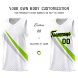 Custom White Diagonal Pinstripe Pattern Color Block Sports Uniform Basketball Jersey