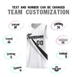 Custom White Diagonal Pinstripe Pattern Color Block Sports Uniform Basketball Jersey