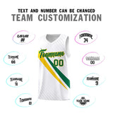 Custom White Diagonal Pinstripe Pattern Color Block Sports Uniform Basketball Jersey