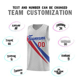 Custom Gray Diagonal Pinstripe Pattern Color Block Sports Uniform Basketball Jersey