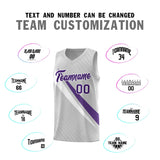 Custom Gray Diagonal Pinstripe Pattern Color Block Sports Uniform Basketball Jersey