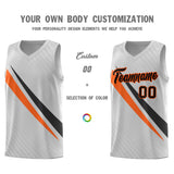 Custom Gray Diagonal Pinstripe Pattern Color Block Sports Uniform Basketball Jersey