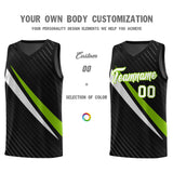 Custom Black Diagonal Pinstripe Pattern Color Block Sports Uniform Basketball Jersey