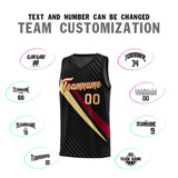 Custom Black Diagonal Pinstripe Pattern Color Block Sports Uniform Basketball Jersey