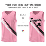 Custom Light Pink Diagonal Pinstripe Pattern Color Block Sports Uniform Basketball Jersey