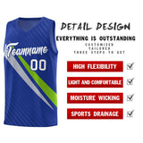 Custom Royal Diagonal Pinstripe Pattern Color Block Sports Uniform Basketball Jersey