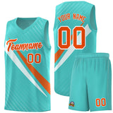 Custom Bright Green Diagonal Pinstripe Pattern Color Block Sports Uniform Basketball Jersey