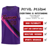 Custom Purple Diagonal Pinstripe Pattern Color Block Sports Uniform Basketball Jersey