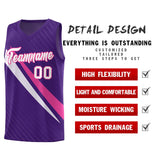 Custom Purple Diagonal Pinstripe Pattern Color Block Sports Uniform Basketball Jersey