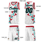 Custom White Boomerang Pattern Sets Basketball Jersey