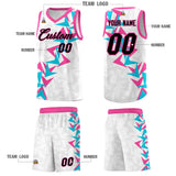 Custom White Boomerang Pattern Sets Basketball Jersey