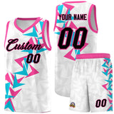 Custom White Boomerang Pattern Sets Basketball Jersey