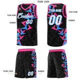 Custom Black Boomerang Pattern Sets Basketball Jersey